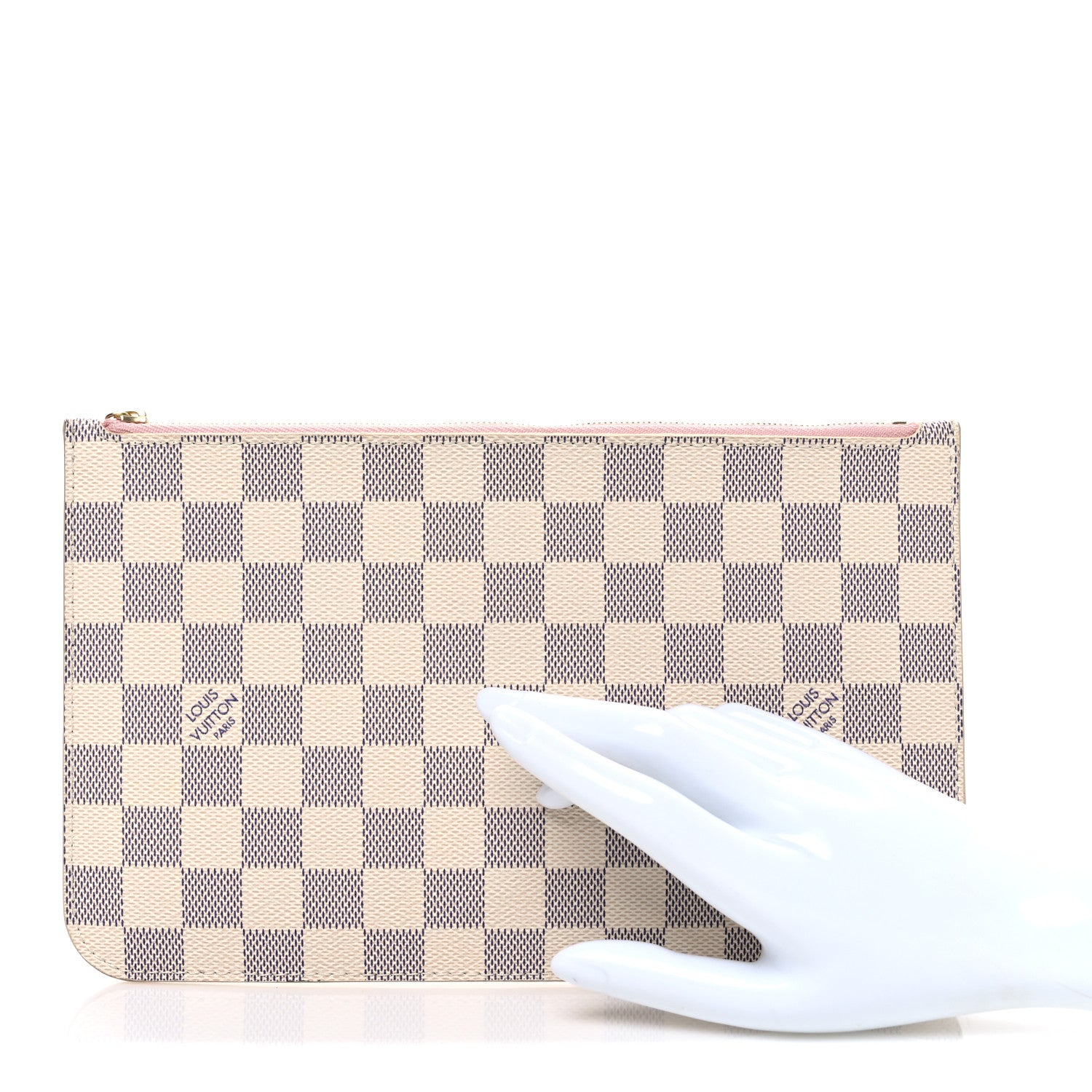 Louis Vuitton Damier Azur Neverfull MM GM Pochette Rose Ballerine 2 of 7