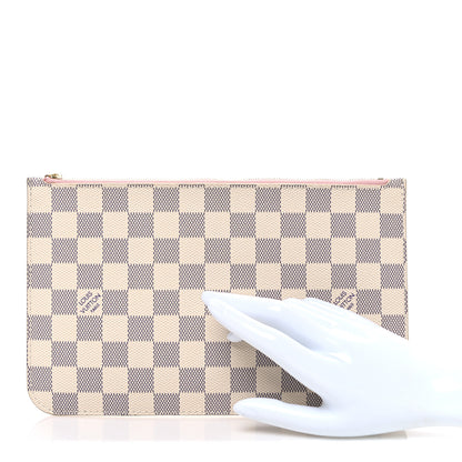 Louis Vuitton Damier Azur Neverfull MM GM Pochette Rose Ballerine 2 of 7