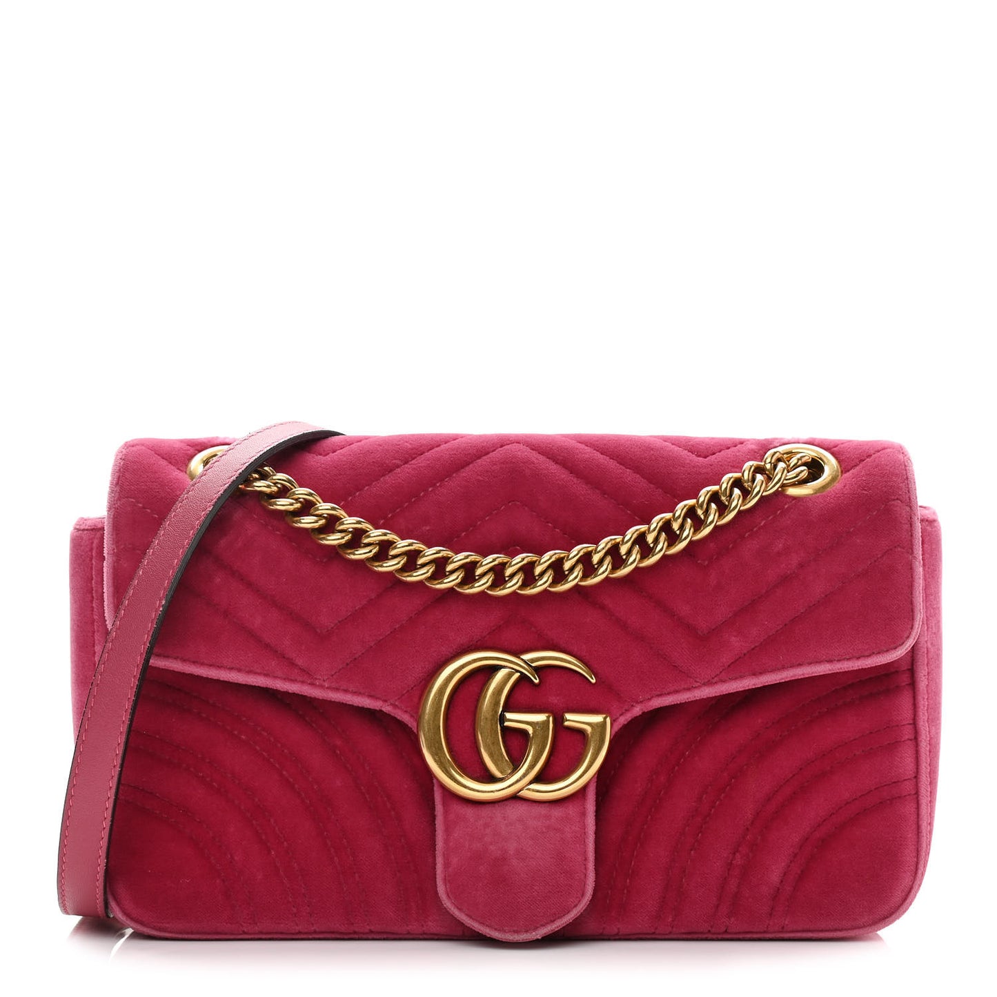 Velvet Matelasse Small GG Marmont Shoulder Bag Light Raspberry Rose