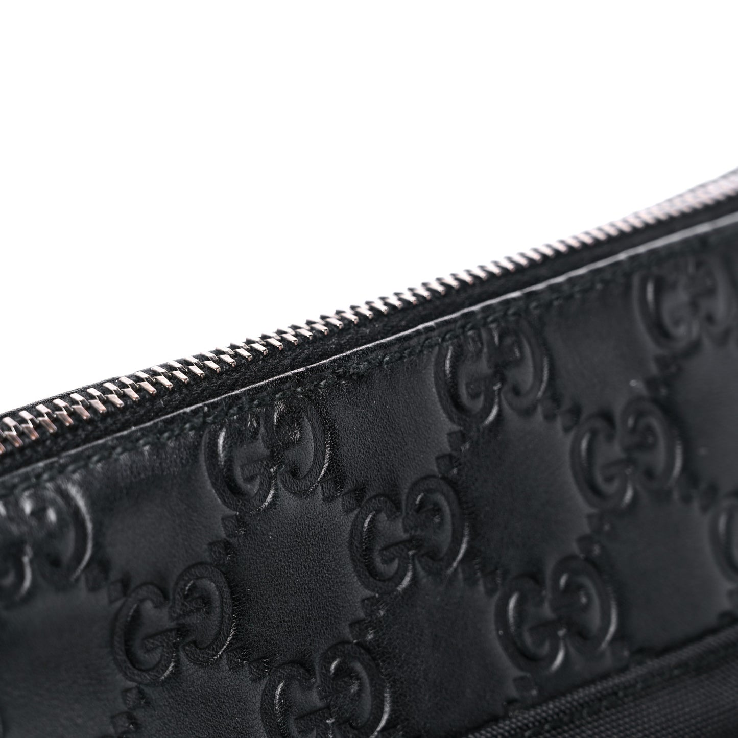Nylon Guccissima Zip Top Pouch Black