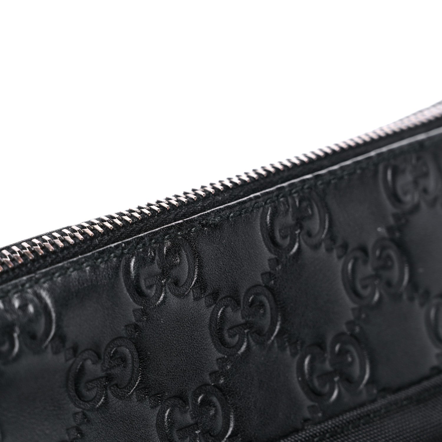 Gucci Nylon Guccissima Zip Top Pouch Black 11 of 12