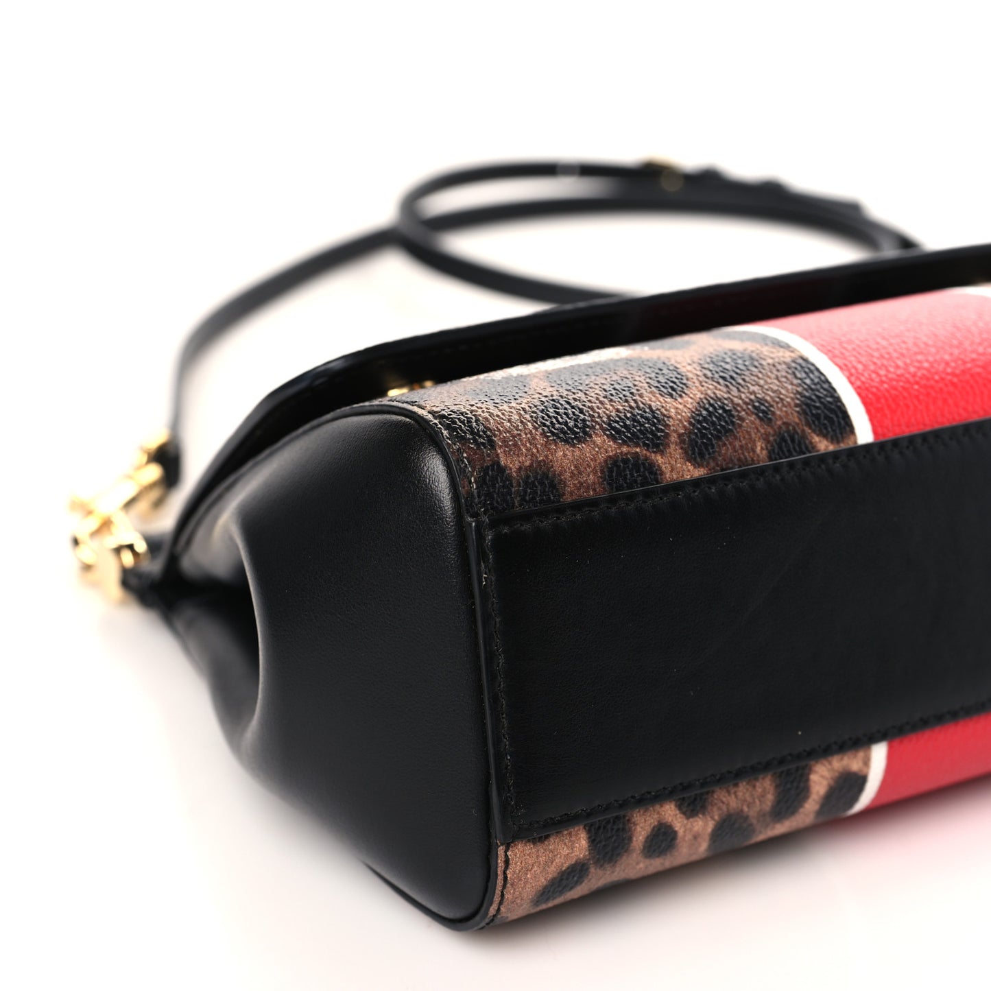 Dauphine Leopard Graffiti Print Small Miss Sicily Satchel Black