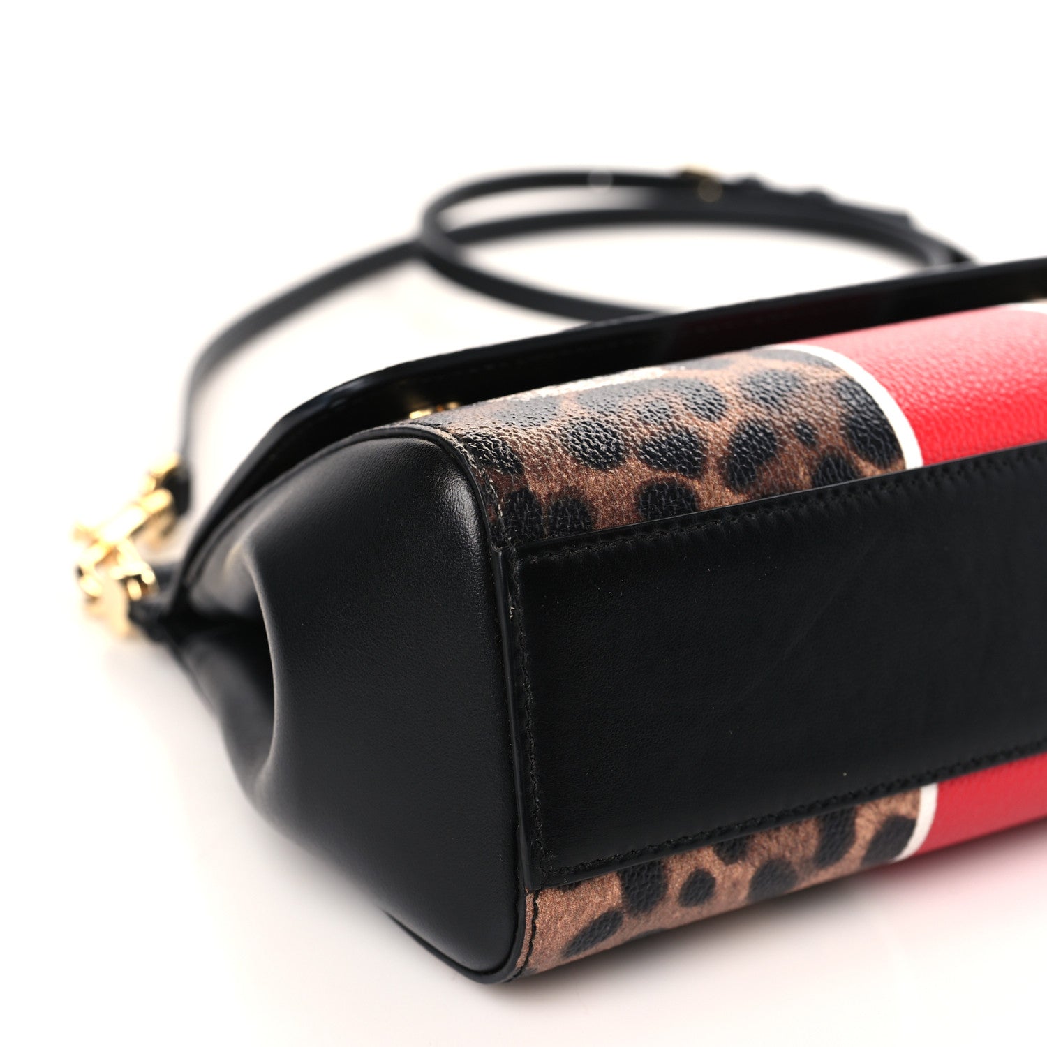 Dolce & Gabbana Dauphine Leopard Graffiti Print Small Miss Sicily Satchel Black 7 of 8
