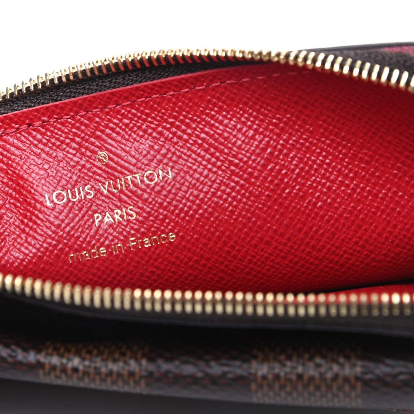 Damier Ebene Recto Verso Card Holder Red