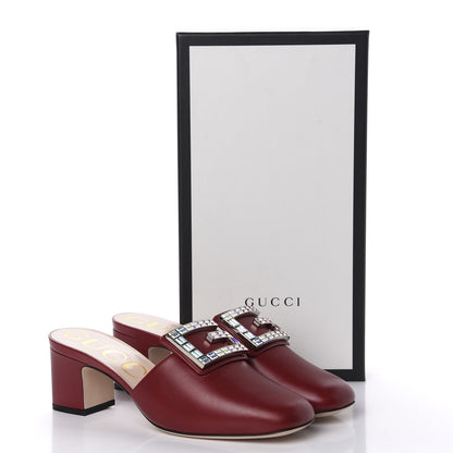Gucci Malaga Kid Crystal Square G Madelyn Mules 38 Romantic Cerise 10 of 10