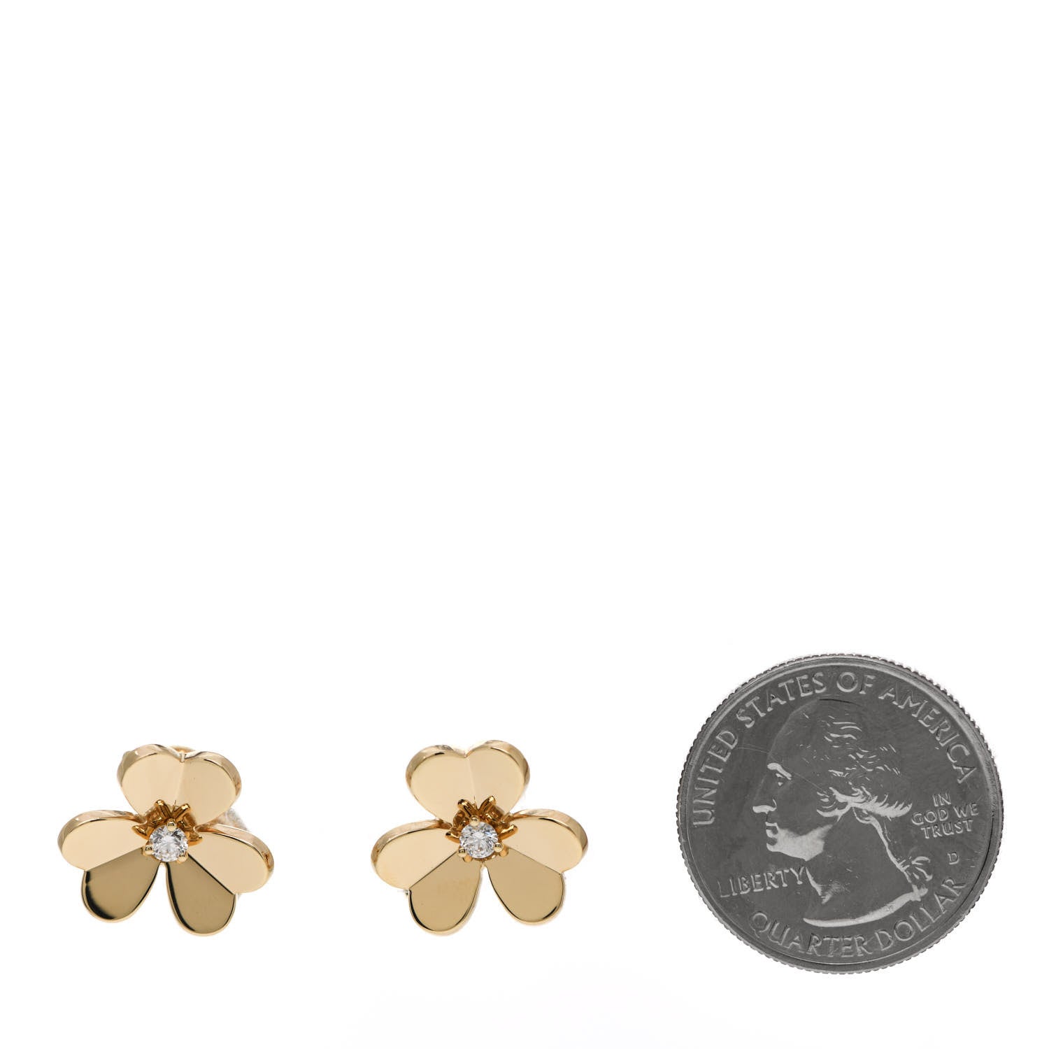 Van Cleef & Arpels 18K Yellow Gold Diamond Small Frivole Earrings 2 of 5