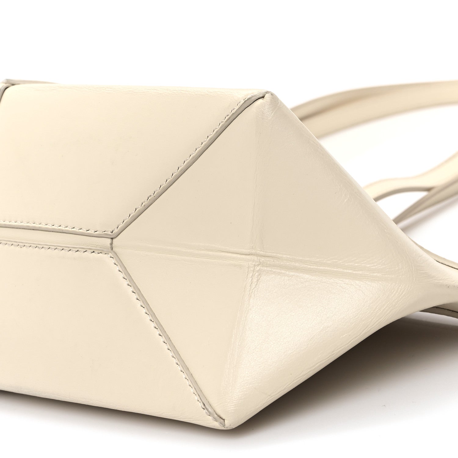 Loewe Shiny Calfskin Mini Cropped Puzzle Fold Tote White 10 of 11