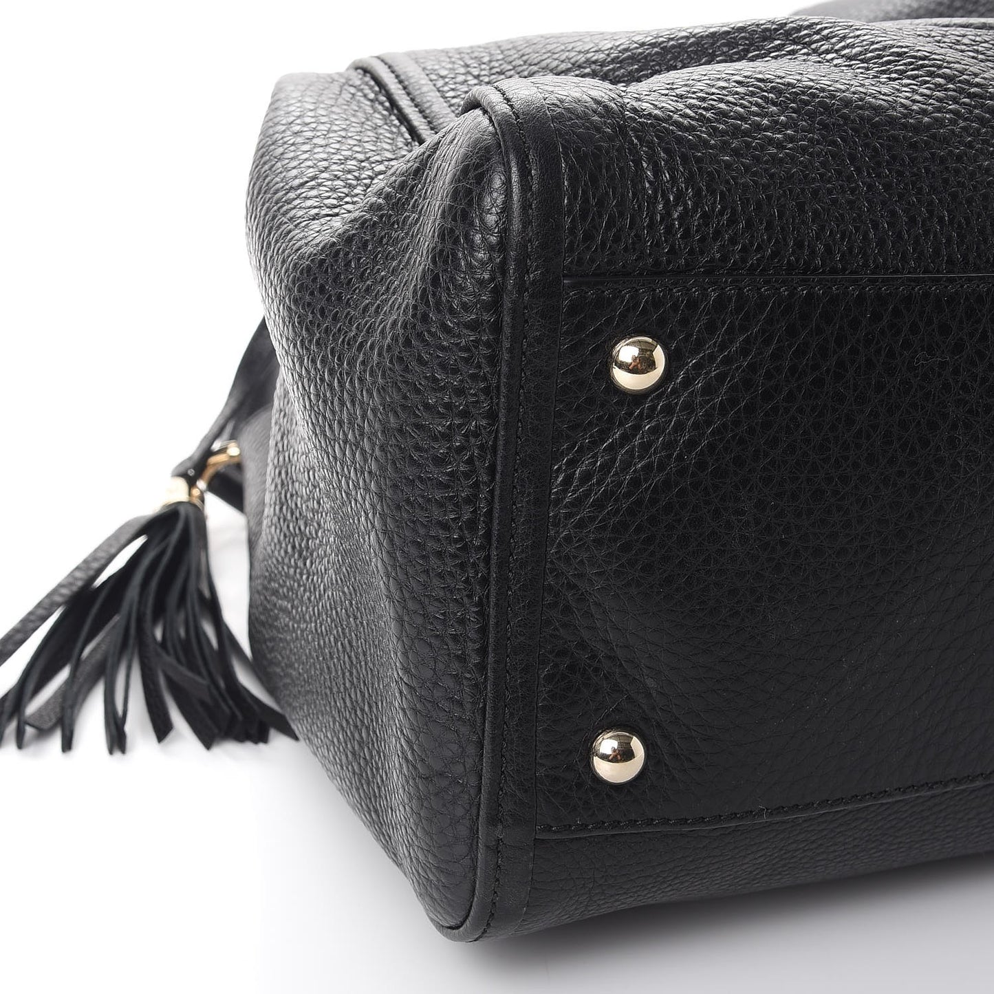 Pebbled Calfskin Medium Soho Shoulder Bag Black