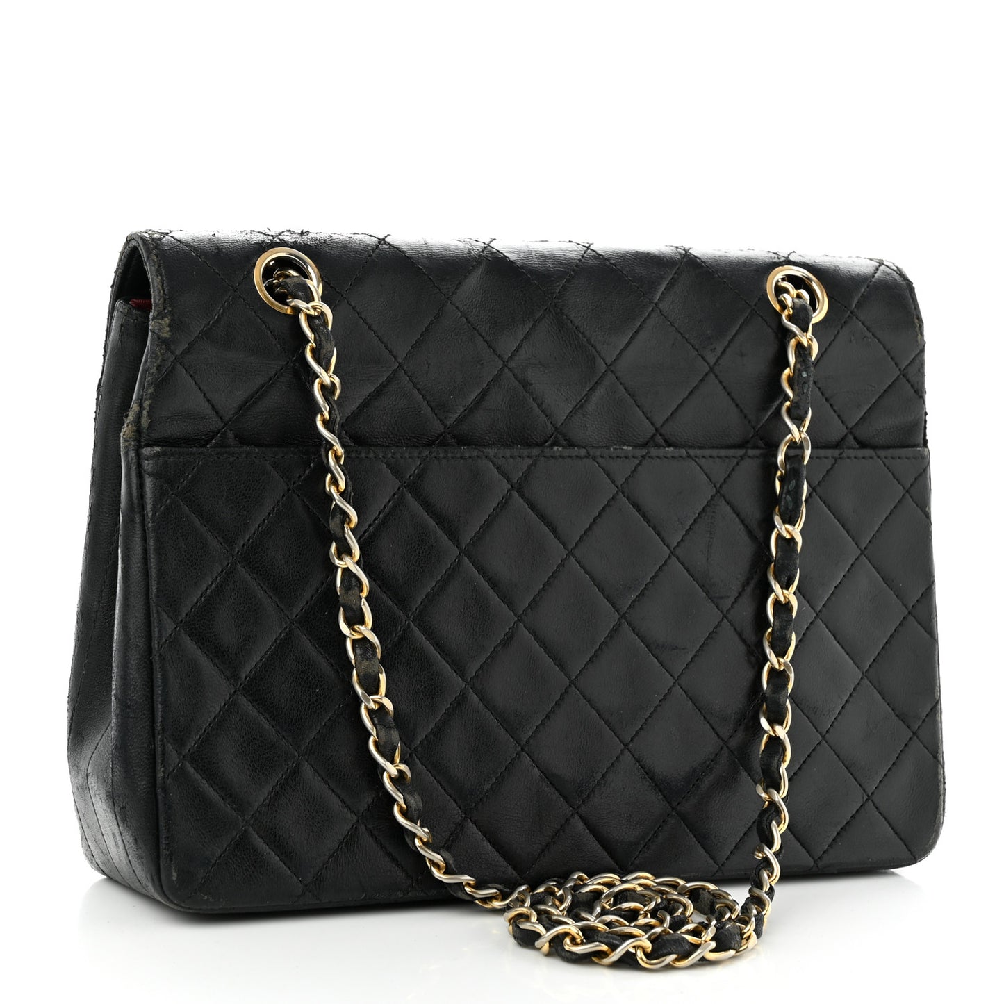 Lambskin Quilted Medium Single Flap Black