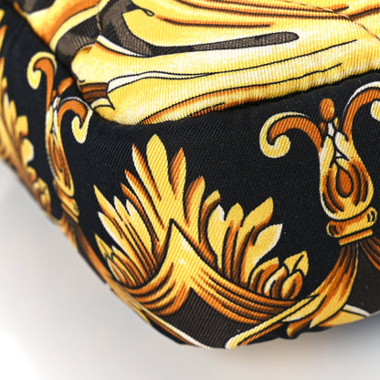 Fendi X VERSACE Silk Fendace FF Baroque Quilted Scarf Baguette Black Gold 7 of 8