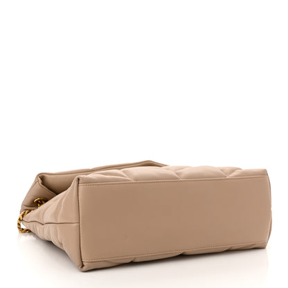 Saint Laurent Lambskin Quilted Medium Loulou Puffer Monogram Chain Satchel Dark Beige 4 of 11