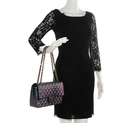 Chanel Iridescent Goatskin Quilted Medium Flap Purple 2 of 9