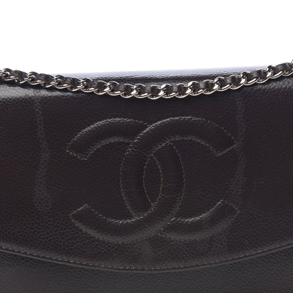 Chanel Caviar Timeless CC Wallet On Chain WOC Dark Brown 18 of 18