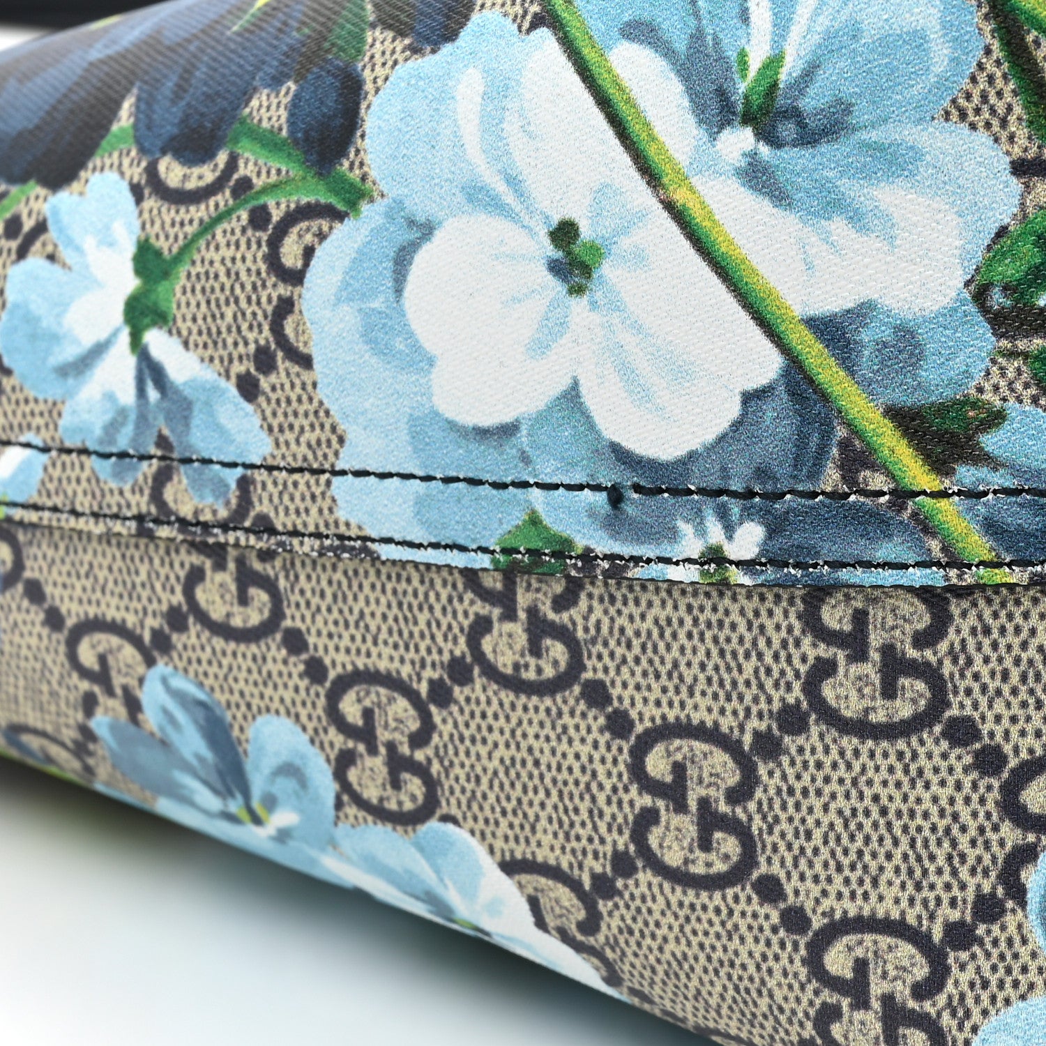 Gucci GG Supreme Monogram Blooms Medium Reversible Tote Beige Blue Navy 21 of 22