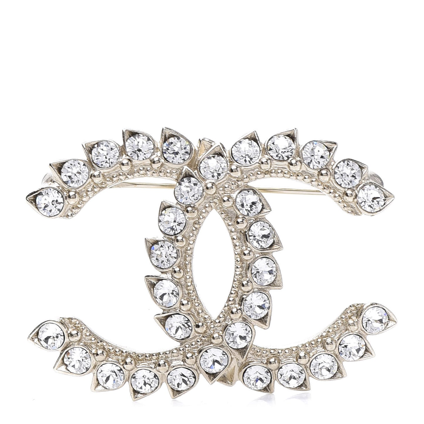 Strass Crystal Dazzling Wheat CC Brooch Gold
