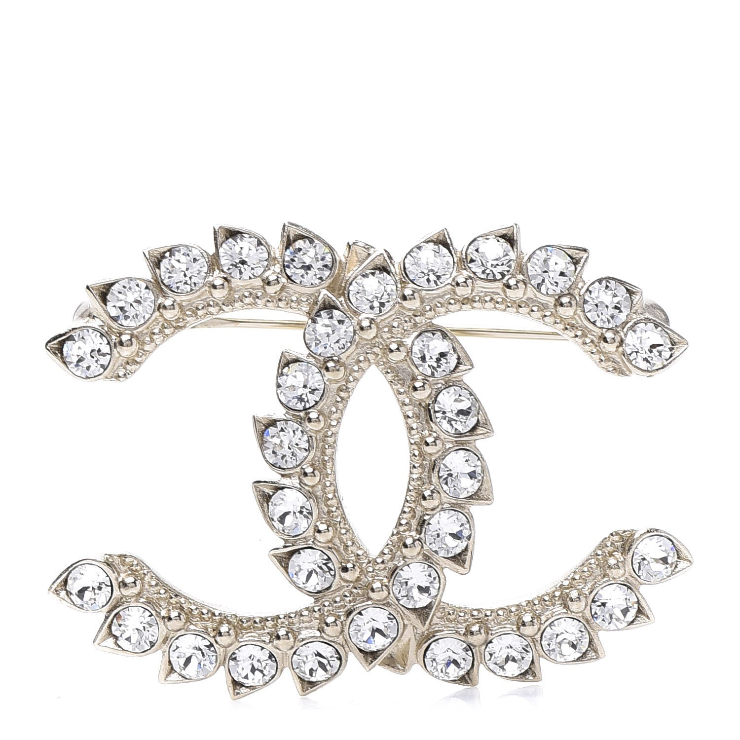Chanel Strass Crystal Dazzling Wheat CC Brooch Gold 1 of 4