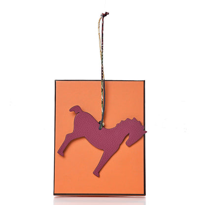 Hermes Epsom Togo Petit H Horse Bag Charm Tosca Malachite 5 of 5