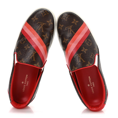 Louis Vuitton Monogram Frontrow Slip On Sneakers 38.5 Rouge 2 of 8