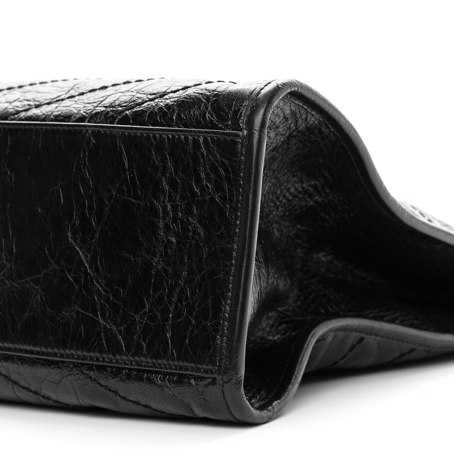 Crinkled Calfskin Matelasse Monogram Niki Shoulder Bag Black