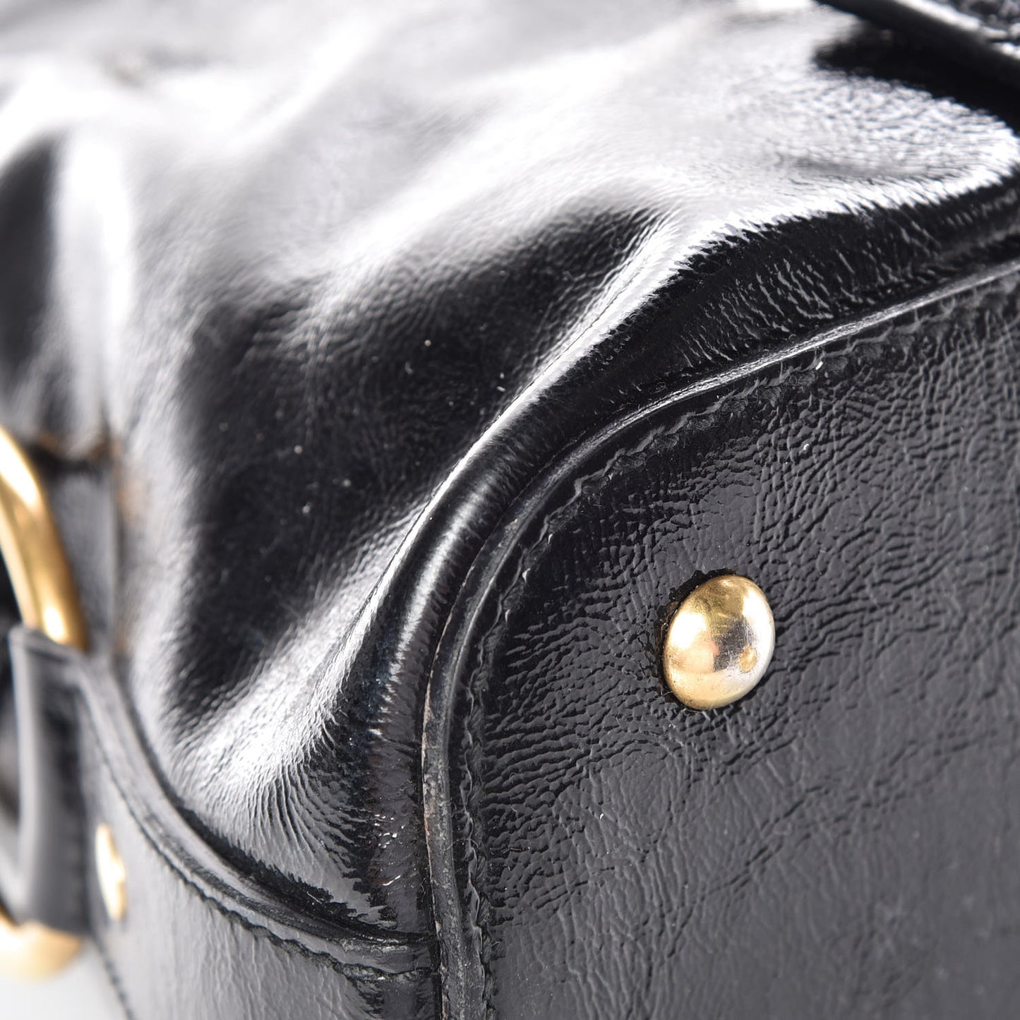 Textured Patent Calfskin Medium Muse Black