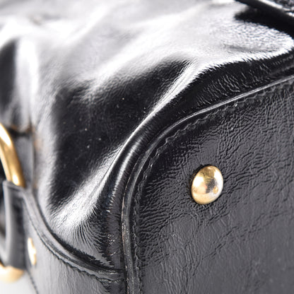 Saint Laurent Textured Patent Calfskin Medium Muse Black 13 of 26