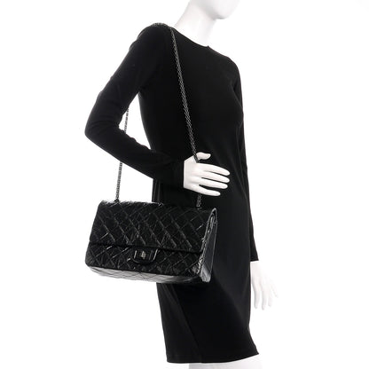Chanel Shiny Aged Calfskin Quilted 2.55 Reissue 227 Flap So Black 2 of 8