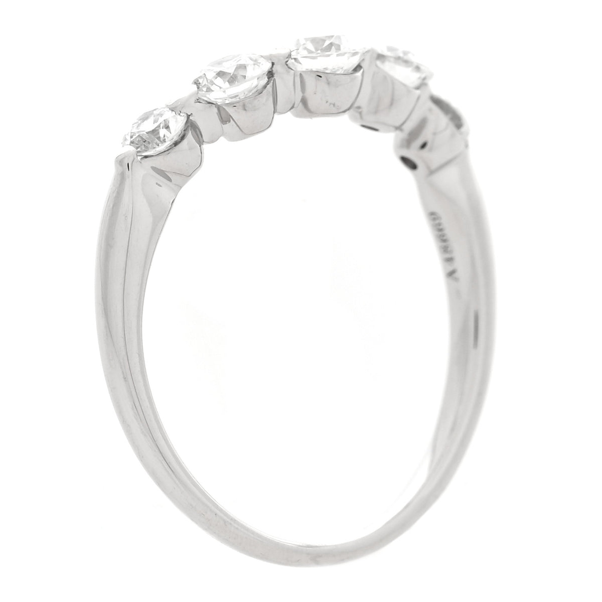 Platinum Diamond .70ctw Curved Band Ring 51 5.75