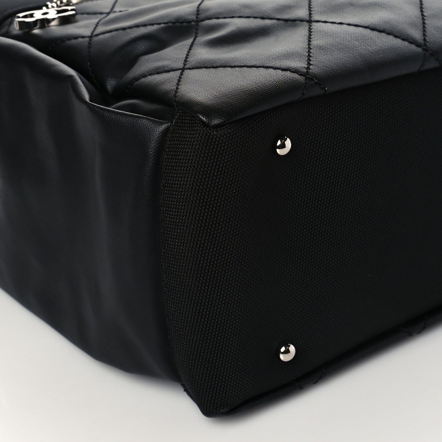 Coated Canvas Quilted Large Paris Biarritz Tote Black
