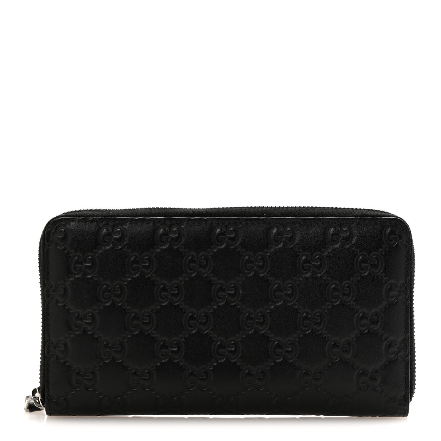 Gucci Guccissima Signature Zip Around Organizer Wallet Black 1 of 10