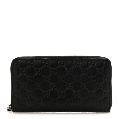 Gucci Guccissima Signature Zip Around Organizer Wallet Black 1 of 10