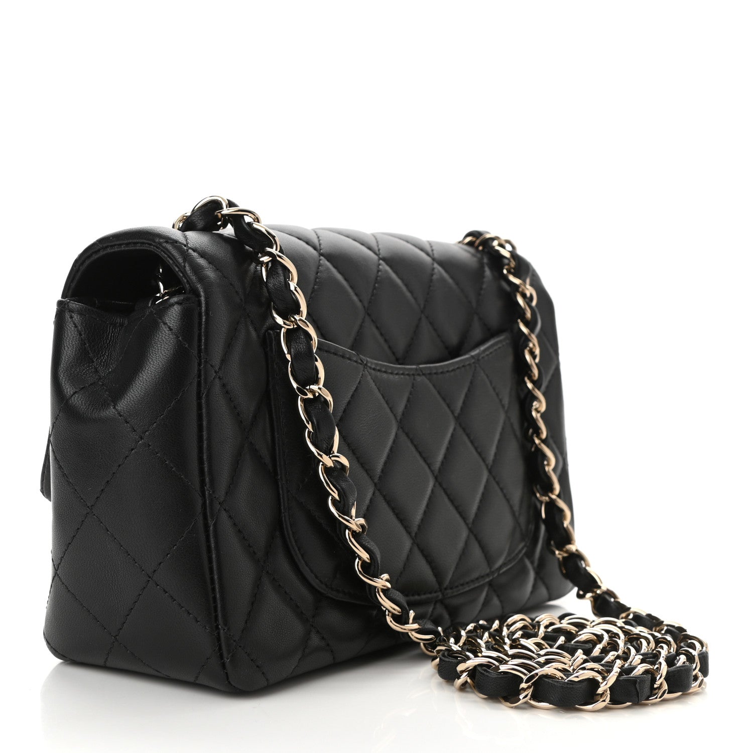 Chanel Lambskin Quilted Mini Rectangular Flap Black 3 of 10