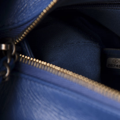 Chanel Aged Calfskin Quilted Small Gabrielle Hobo Blue 9 of 10