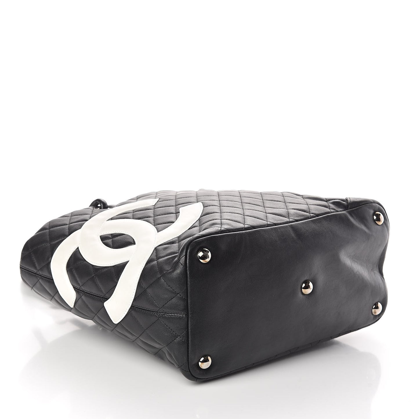 Calfskin Quilted Large Cambon Tote Black