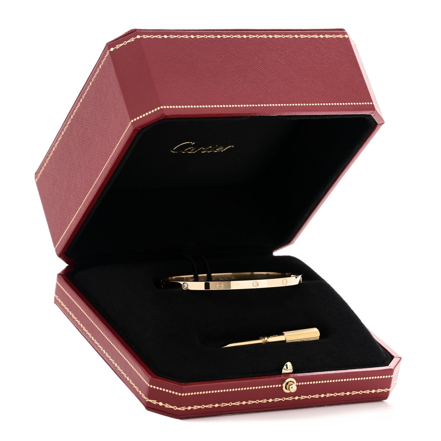 18K Yellow Gold 6 Diamond Small LOVE Bracelet 18