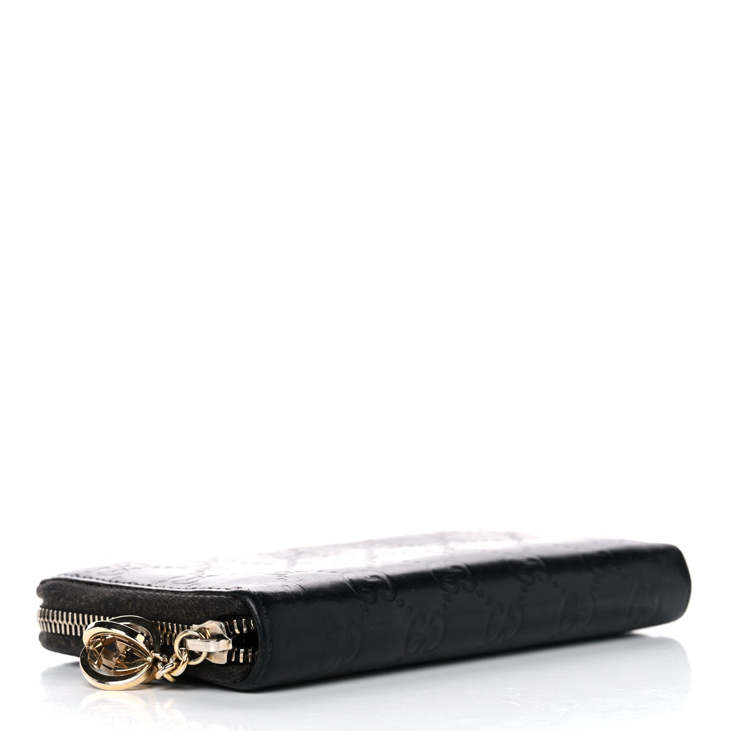 Guccissima Large Twins Zip Around Wallet Black