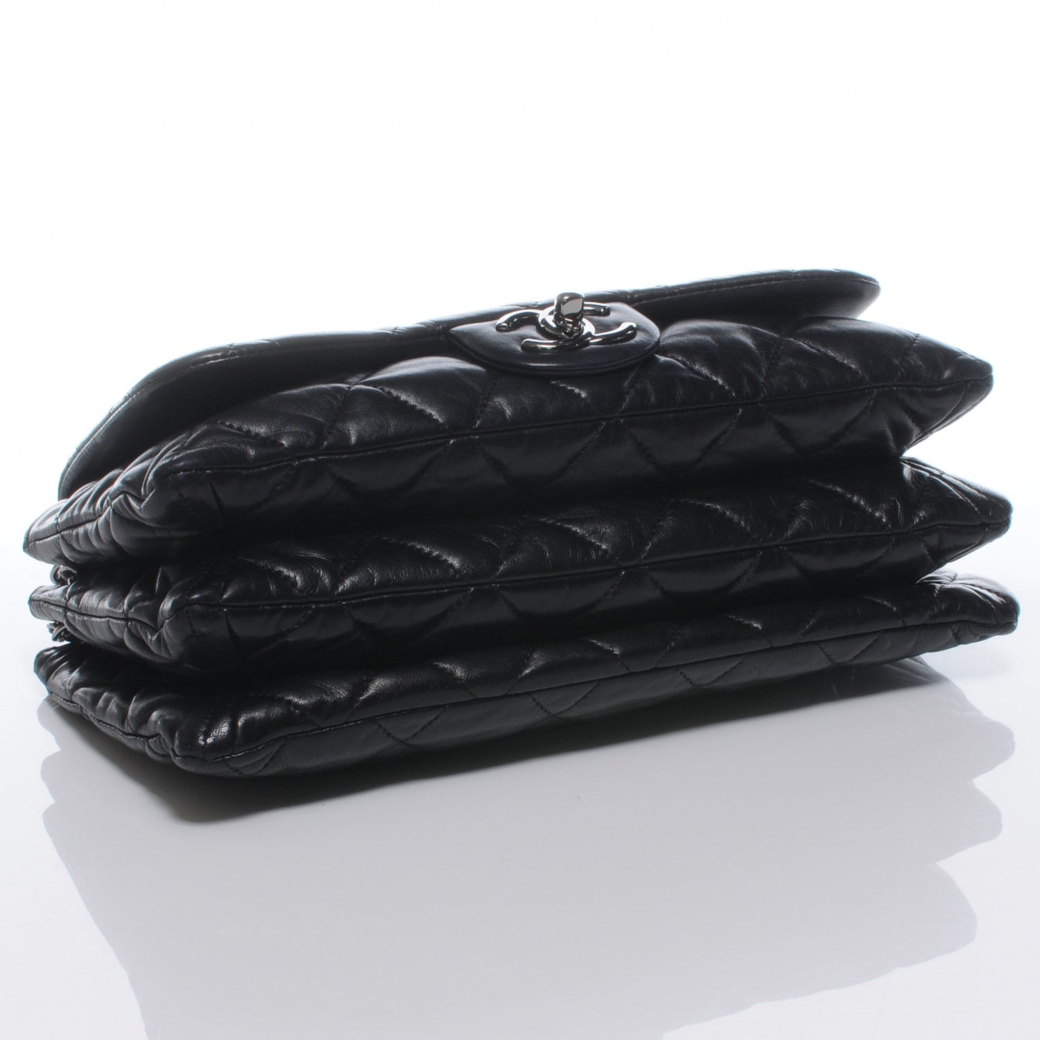 Chanel Lambskin Quilted Chanel 3 Large Accordion Flap Black Black 4 of 8