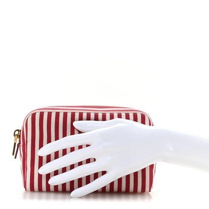 Prada Canvas Stripe Pouch Rosso White 2 of 10