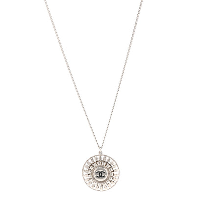 Chanel CC Medallion Pendant Necklace Silver 1 of 6