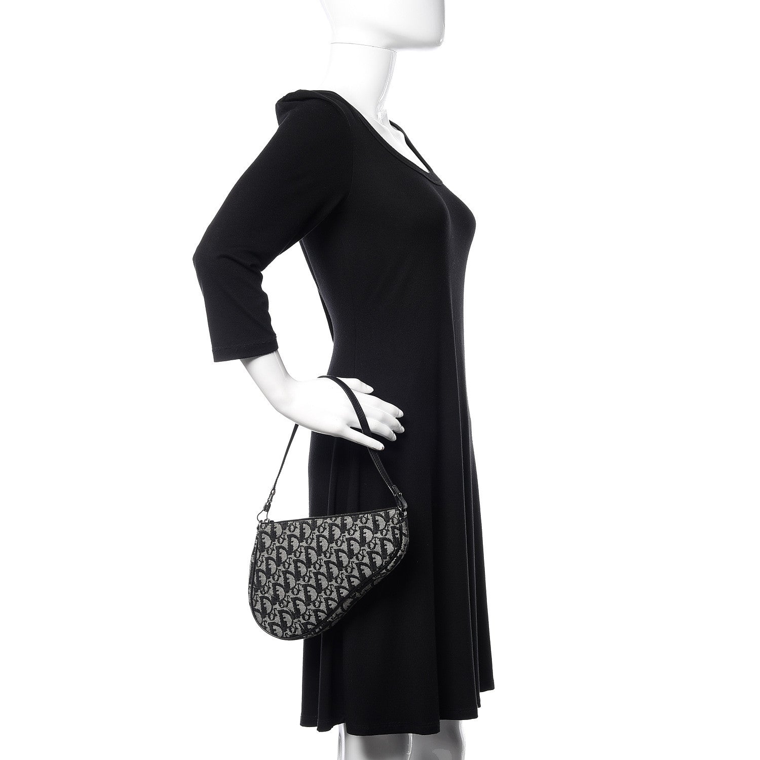 Christian Dior Monogram Mini Saddle Pochette Black 2 of 10