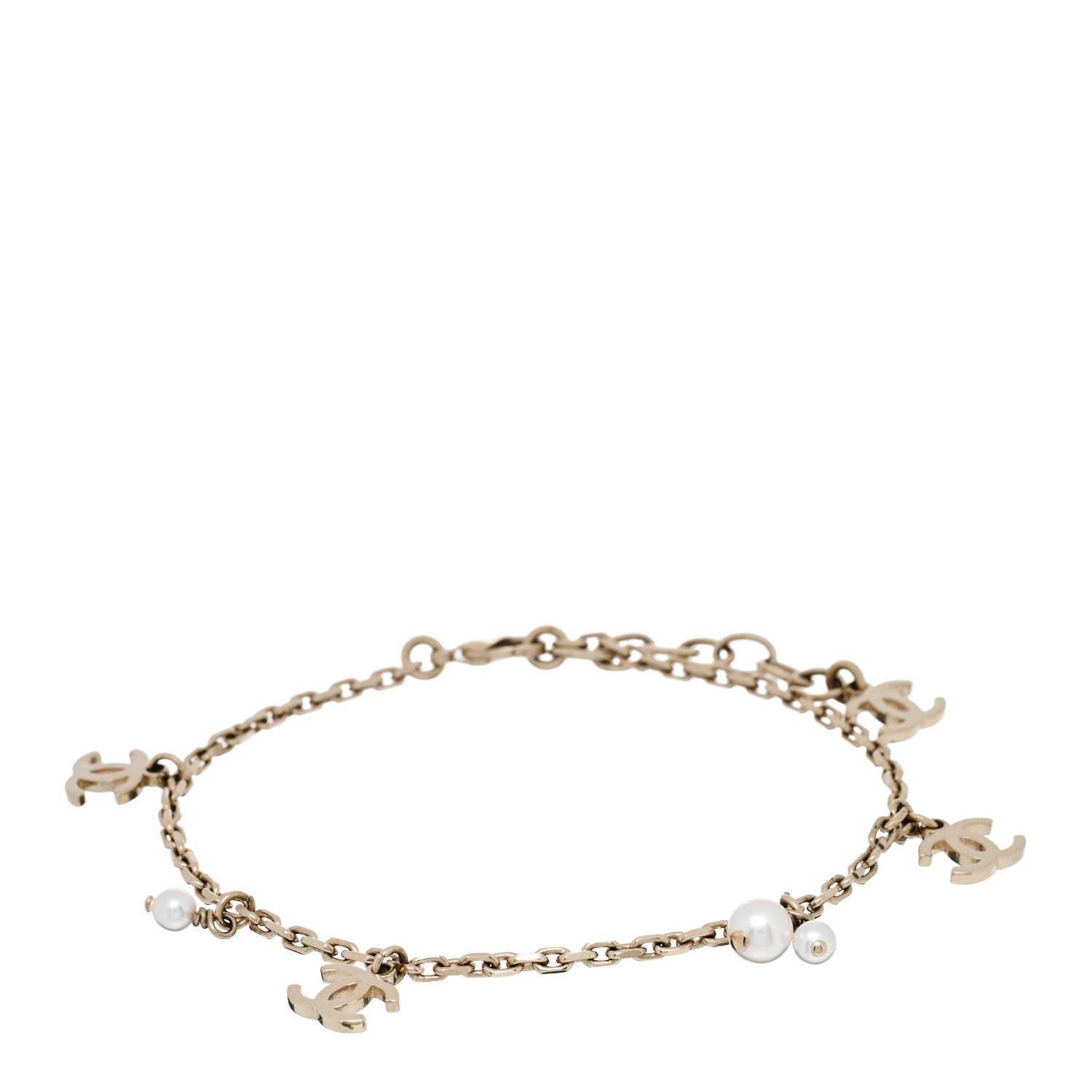 Chanel Pearl CC Chain Anklet Gold 1 of 3