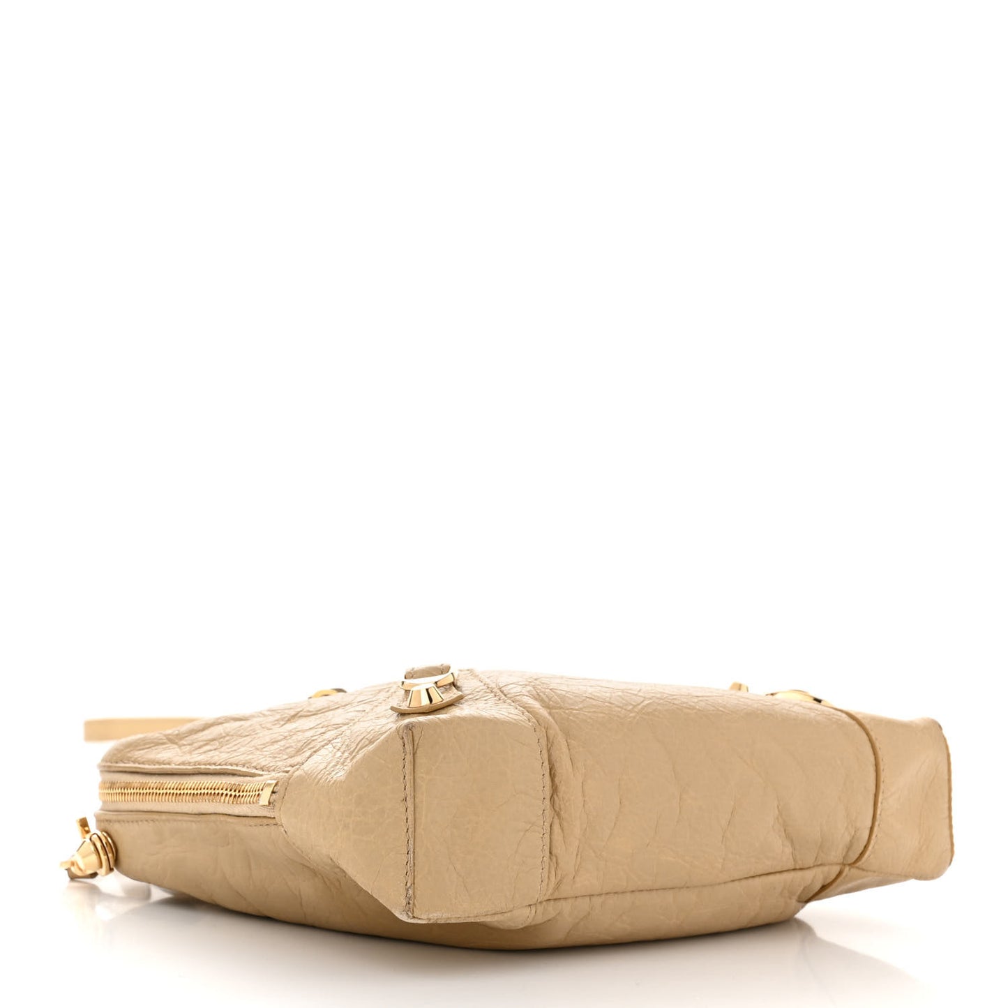 Agneau Classic Gold Hardware XS Reporter Crossbody Beige Sable