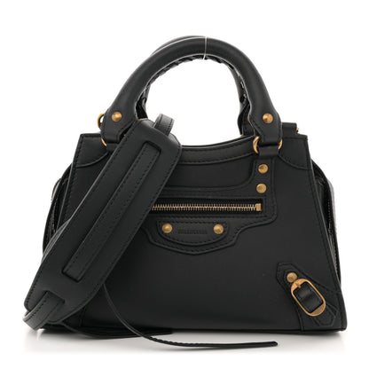 Balenciaga Smooth Calfskin Neo Classic Gold Hardware Mini City Black 1 of 12