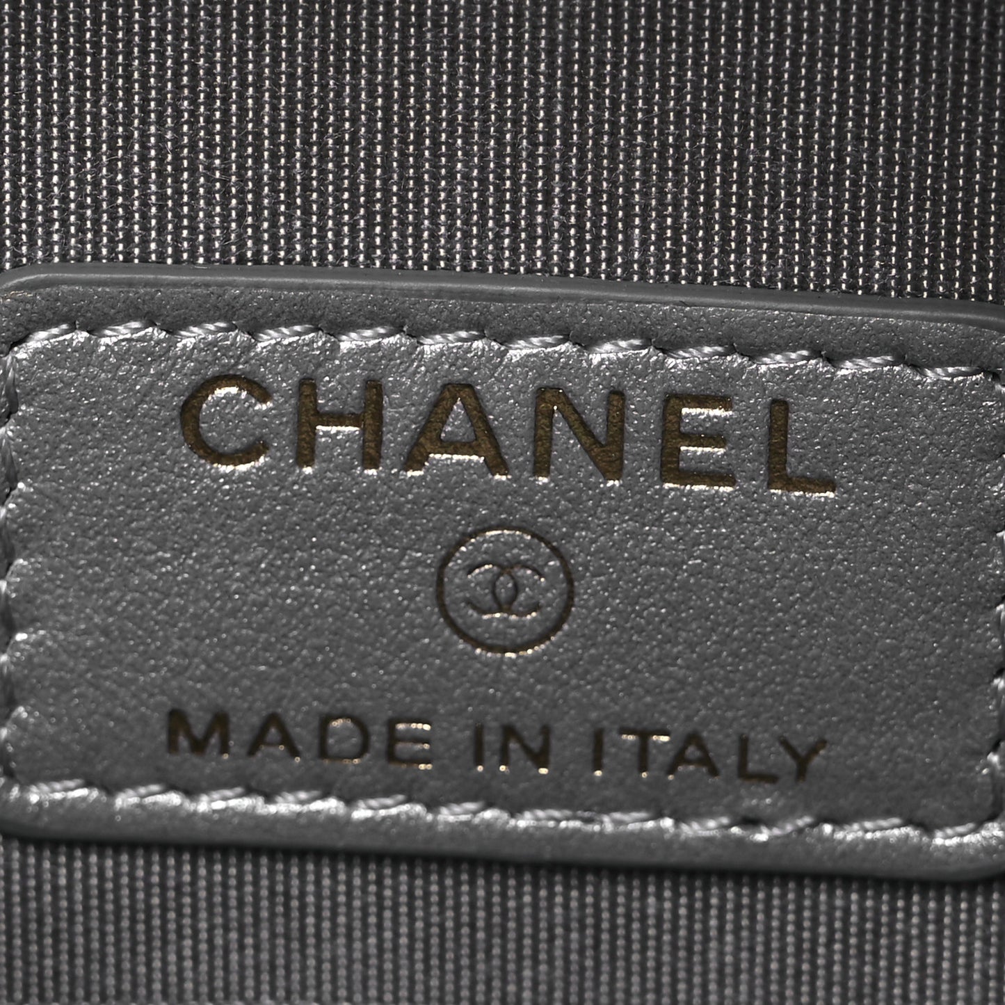 Metallic Lambskin Quilted Chanel 19 Round Clutch With Chain Silver
