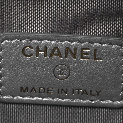 Chanel Metallic Lambskin Quilted Chanel 19 Round Clutch With Chain Silver 6 of 12