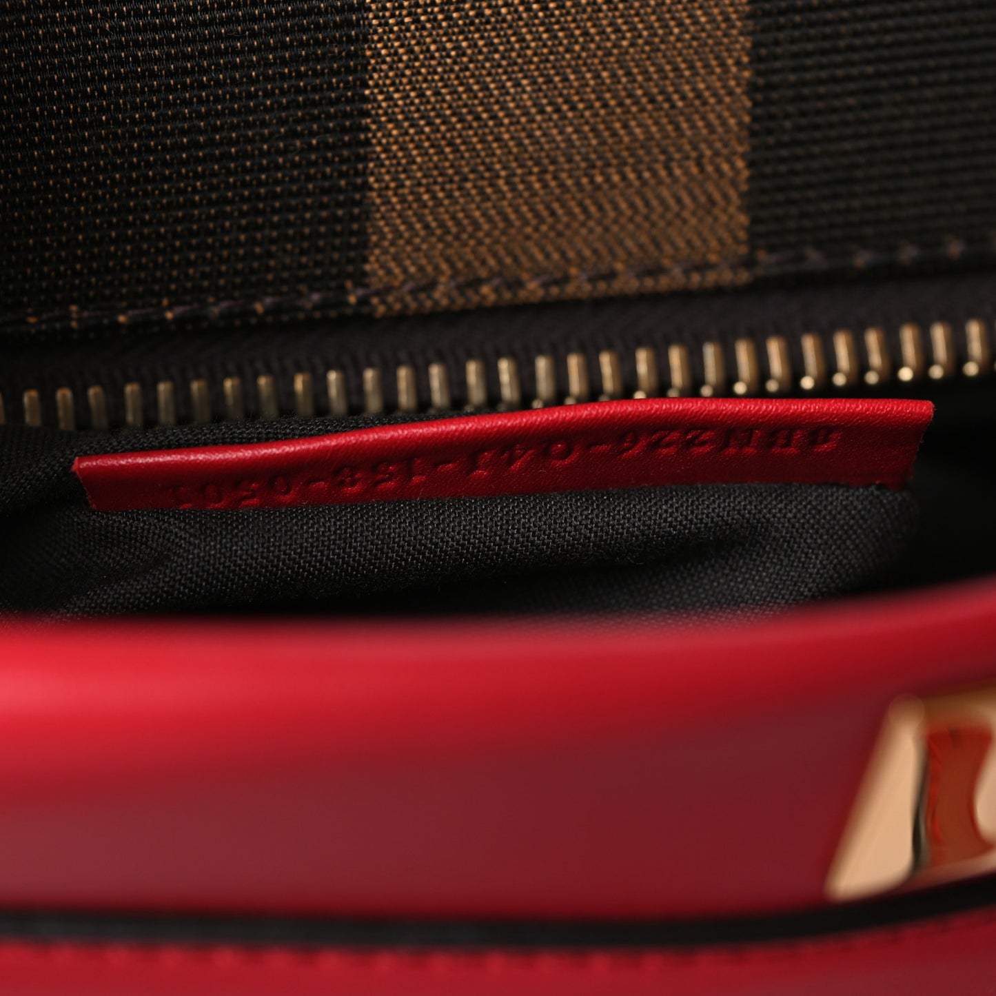 Vitello Morgan Fabric Jacquard Pequin Medium Peekaboo Iconic Satchel Mattone Tobacco Red