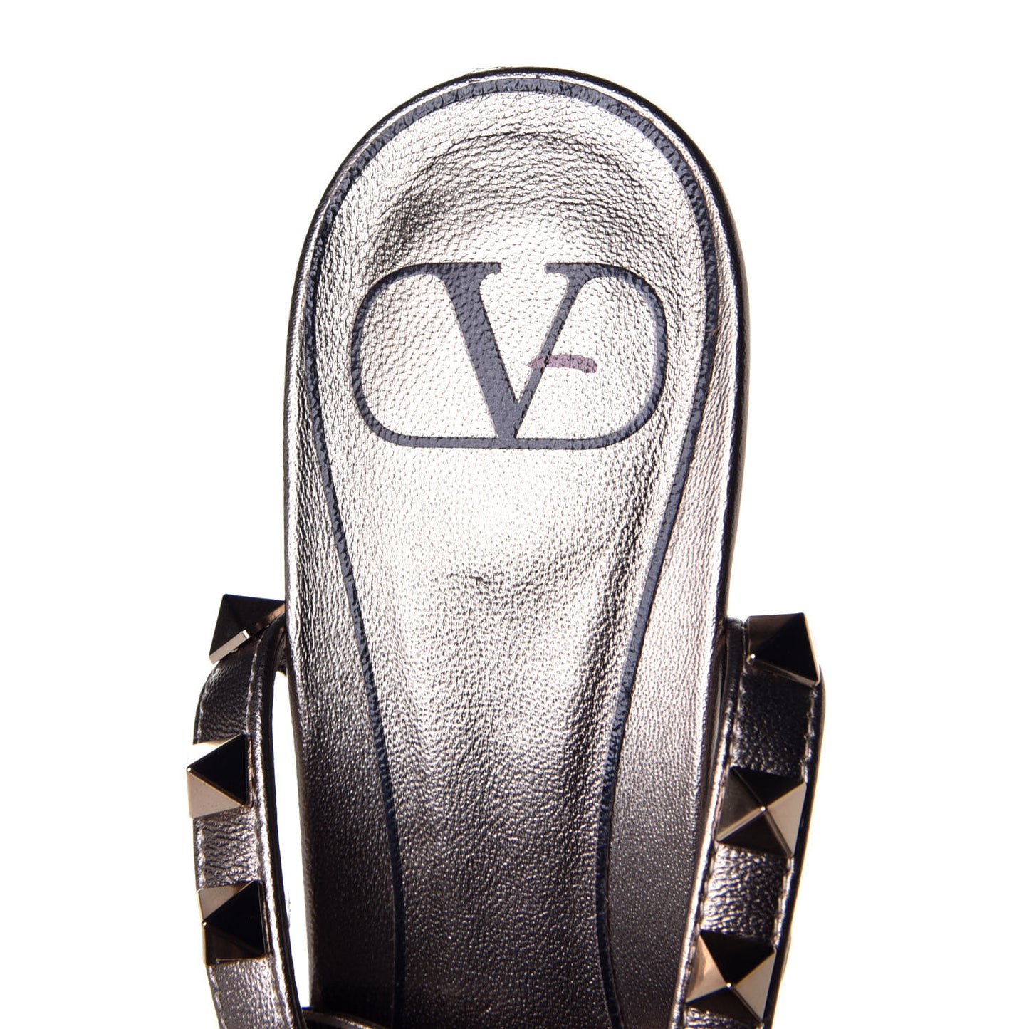 Metallic Nappa Rockstud Ankle Wrap 85mm Sandals 36 Sasso