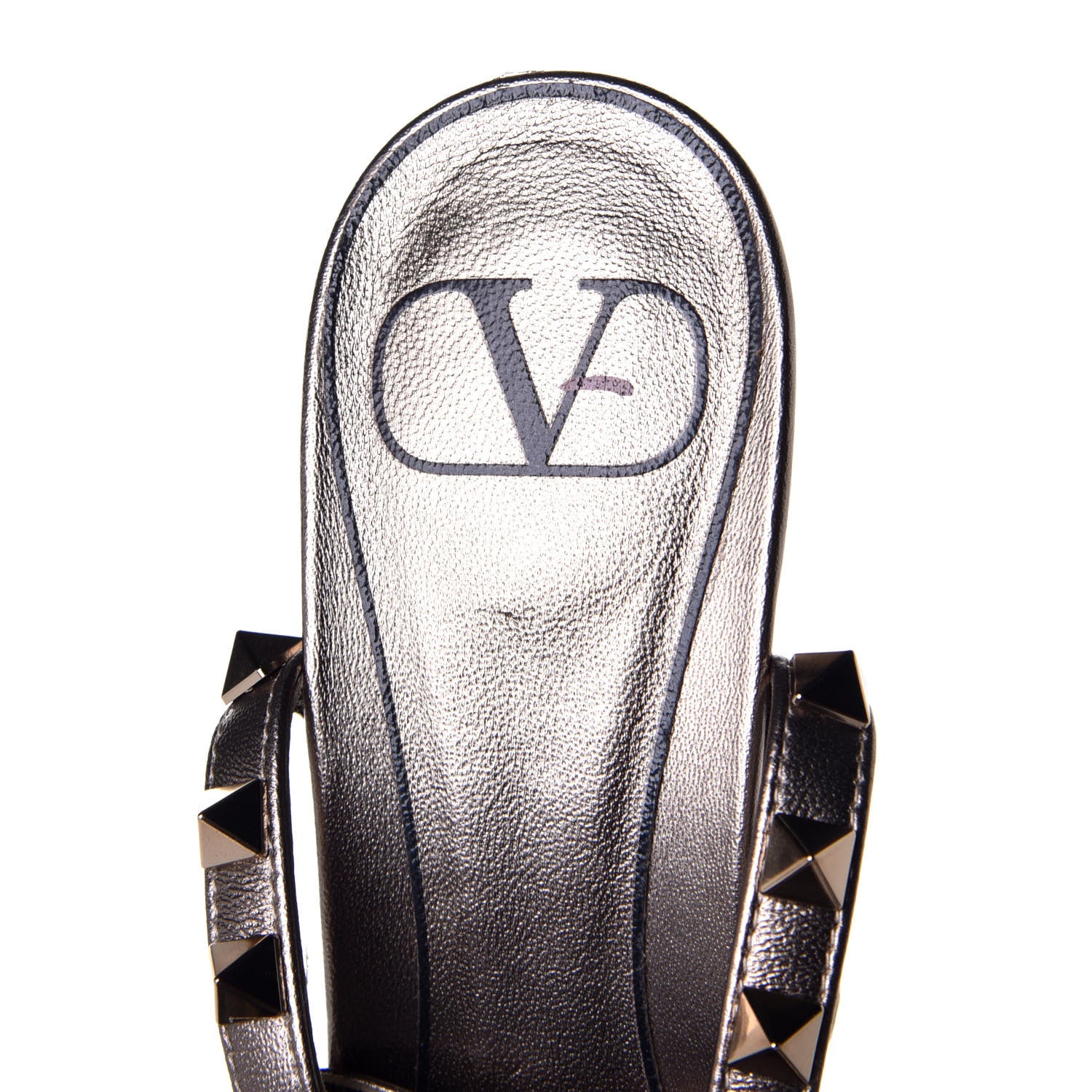 Valentino Garavani Metallic Nappa Rockstud Ankle Wrap 85mm Sandals 36 Sasso 7 of 8