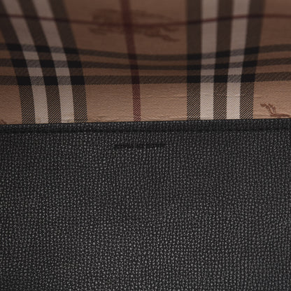Burberry Grainy Calfskin Haymarket Check Medium Reversible Tote Black 8 of 15