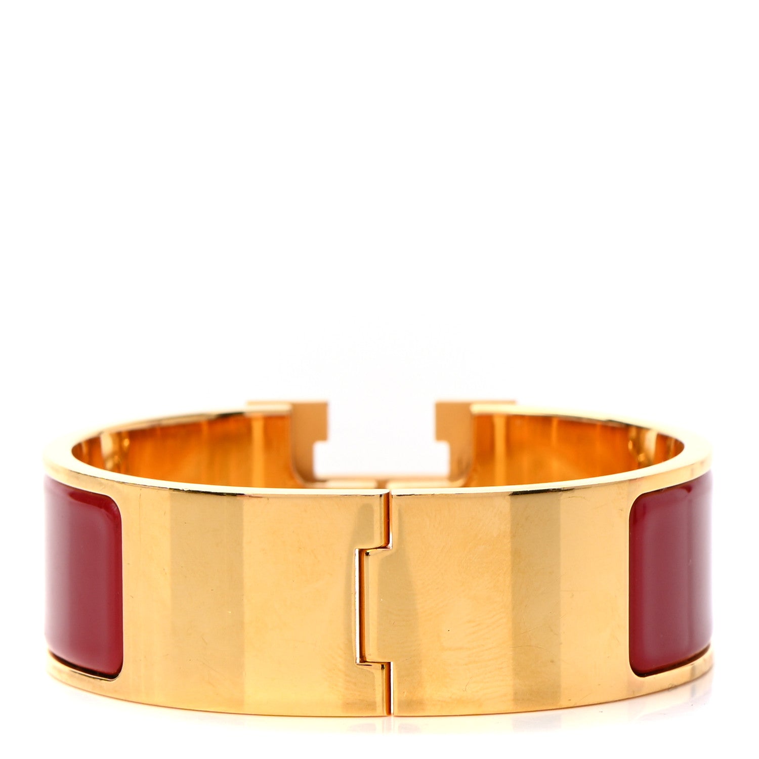 Hermes Enamel Wide Clic Clac H Bracelet GM Red 3 of 4