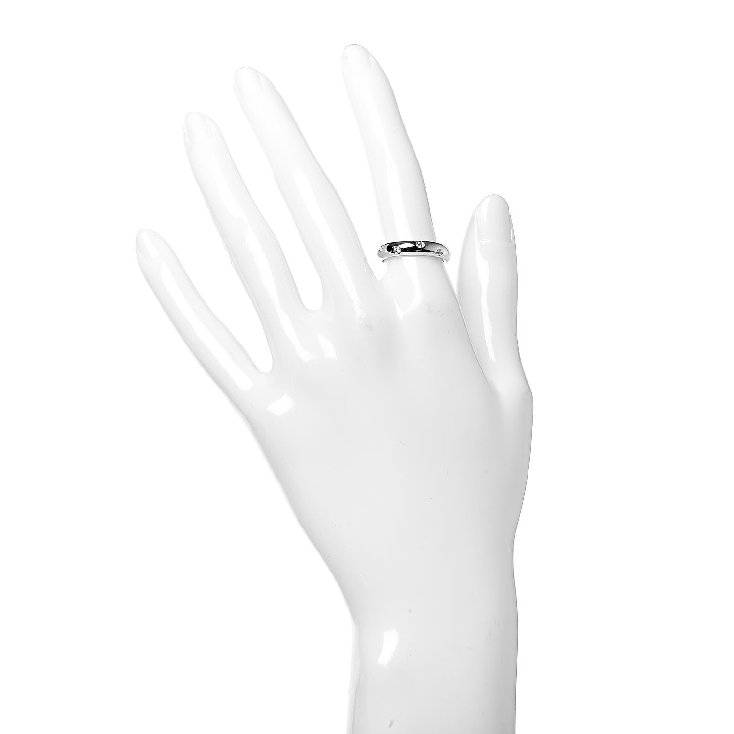 Tiffany Platinum Diamond 4mm Etoile Band Ring 51 5.75 2 of 5